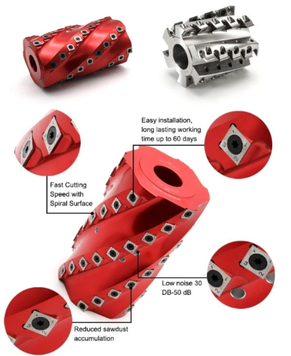 Matériel d'alliage d'acier de Plum Blossom Type Spiral Cutterhead ou d'aluminium